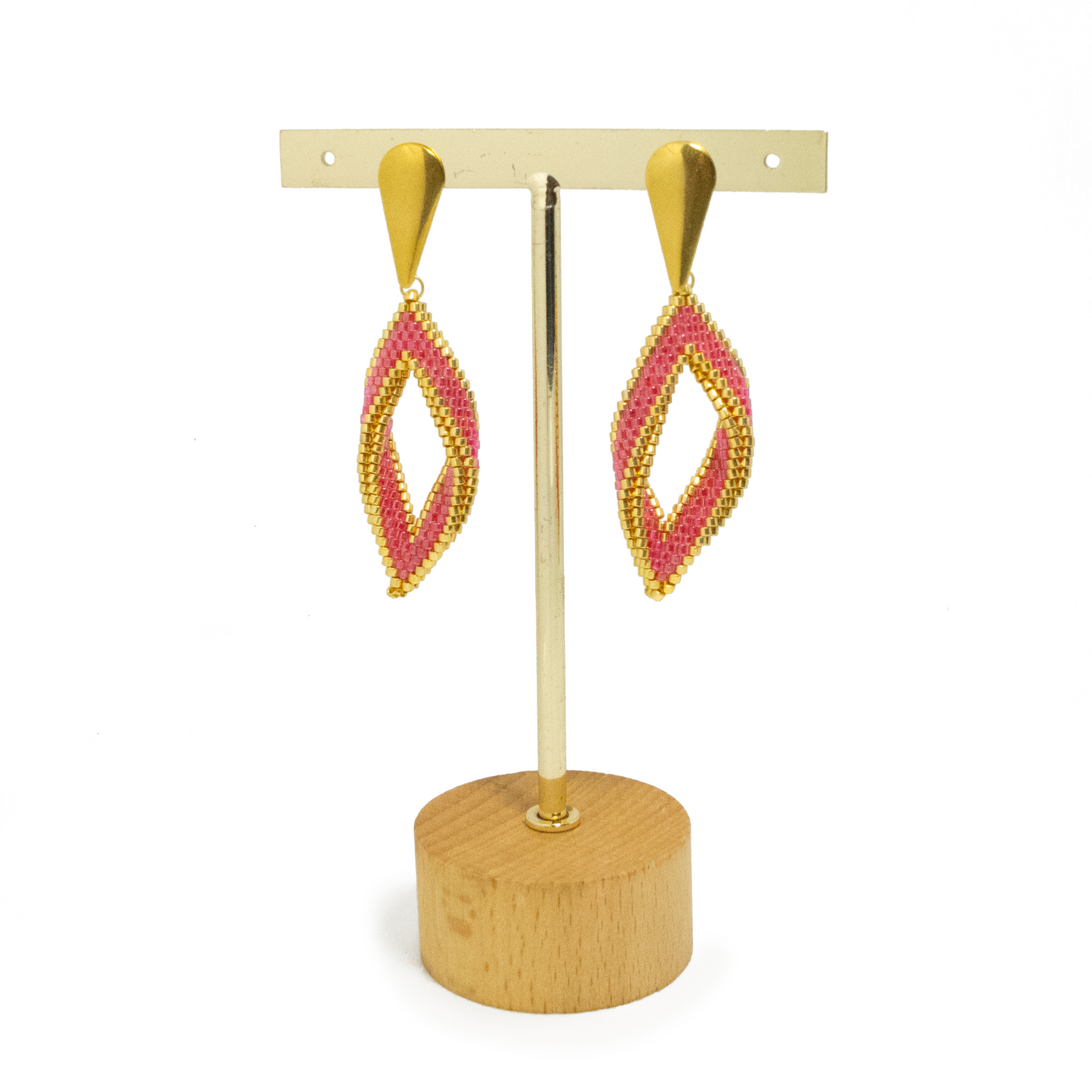 - Diamond Drop Rosewood Earrings -