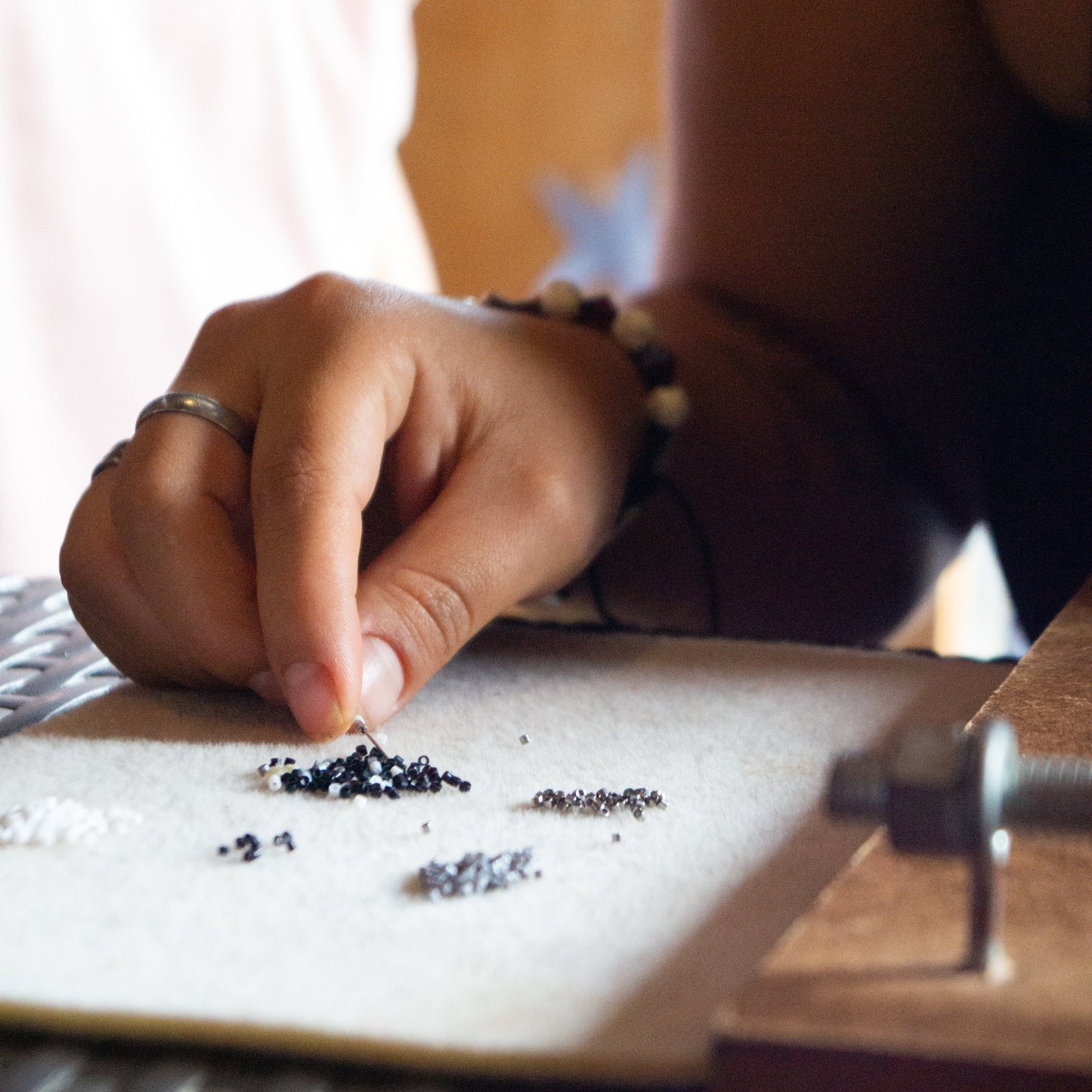 - Diamond Drop Rosewood  Earrings -