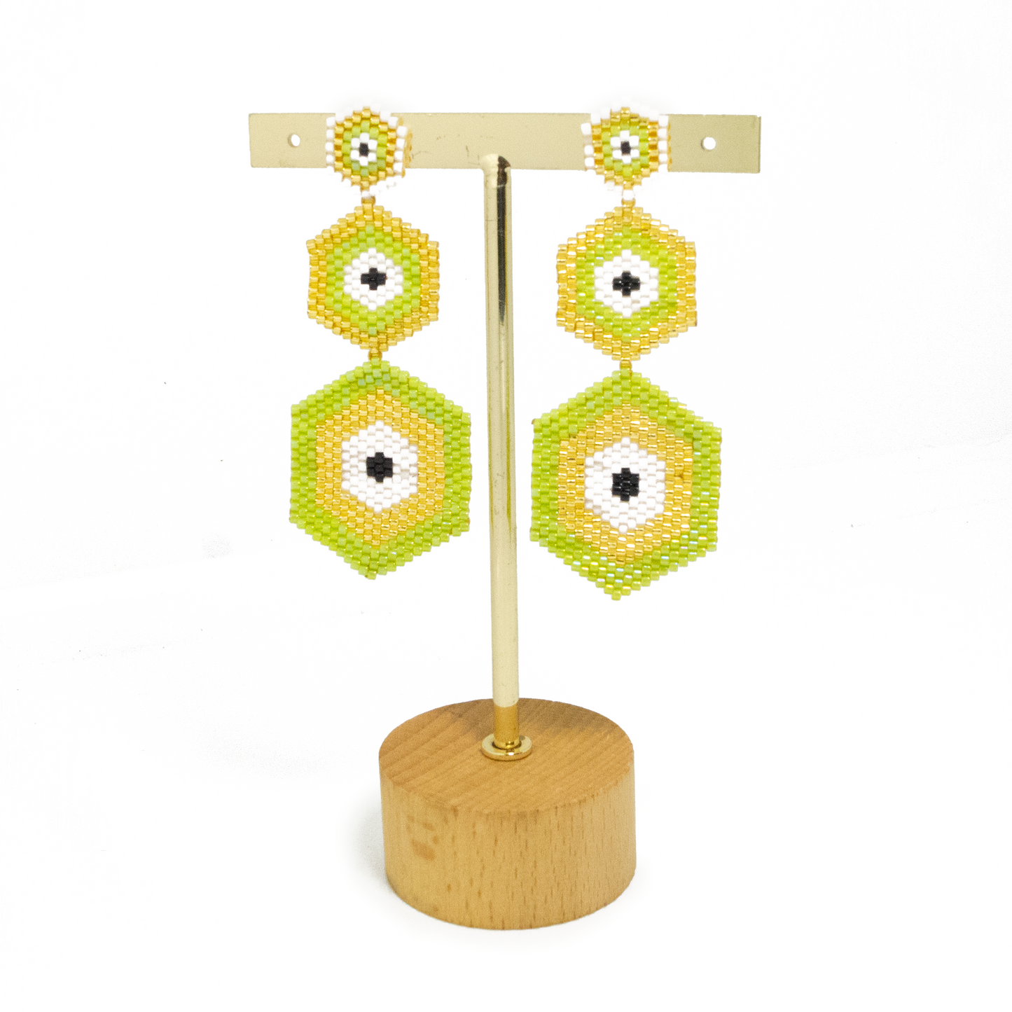 - HexaBloom Drop Apple green Earrings -