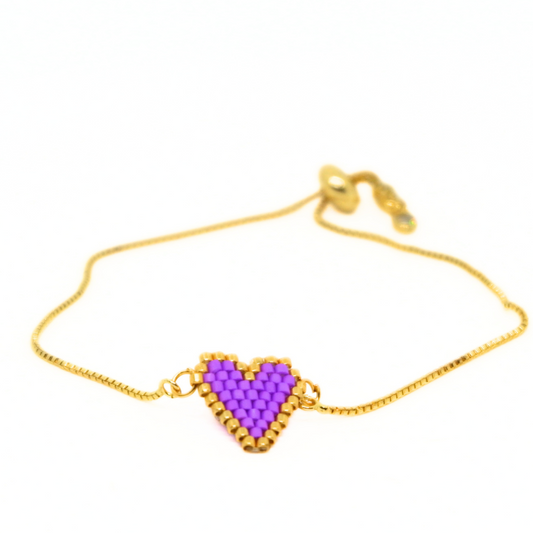 - Heart Bracelet Purple -