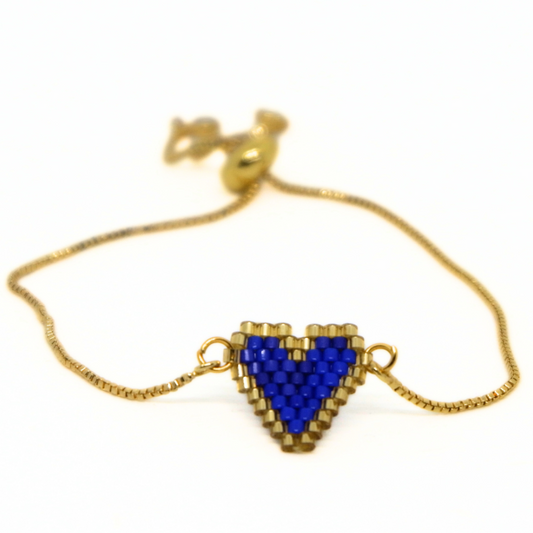 - Heart Bracelet Dark Blue -