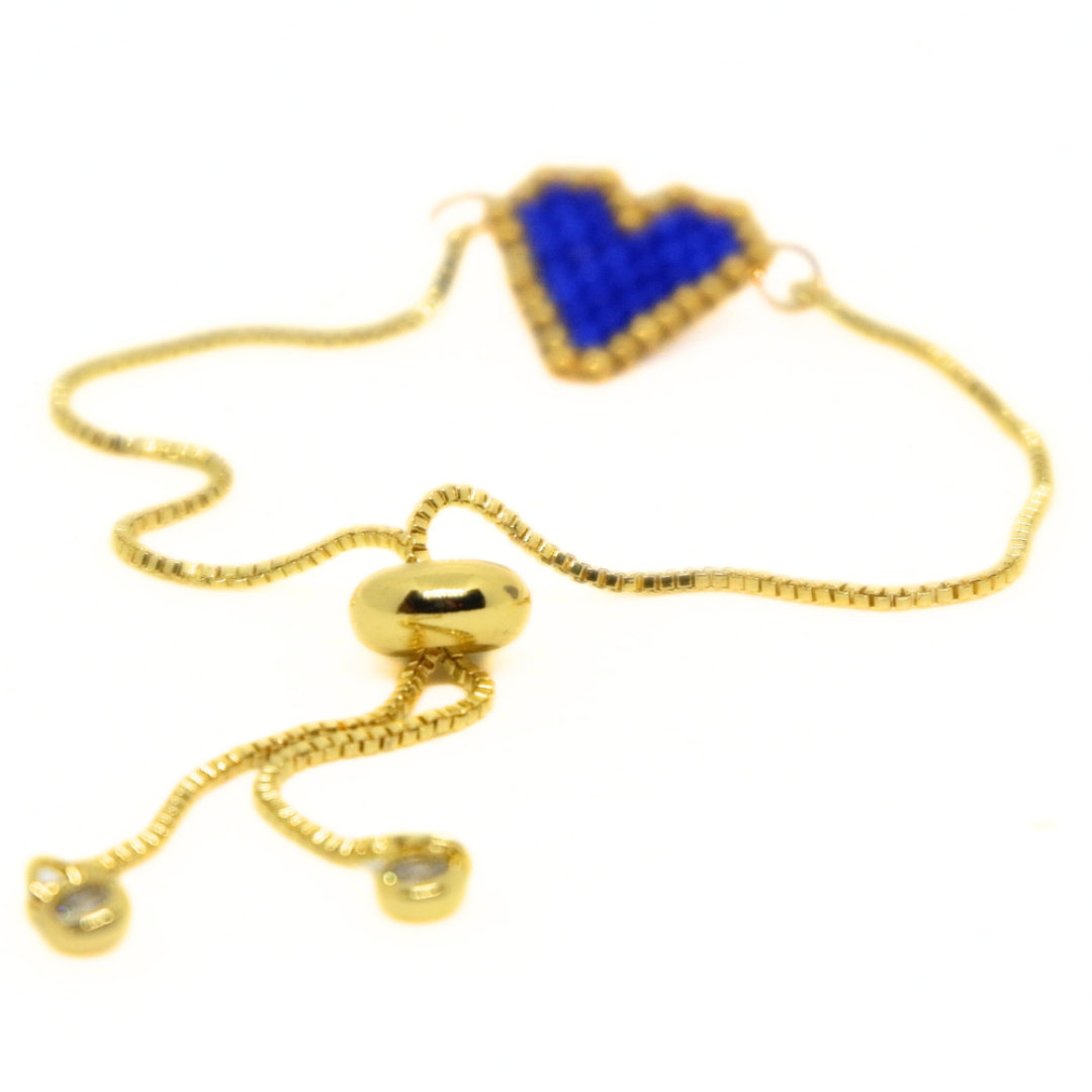 - Heart Bracelet Dark Blue -